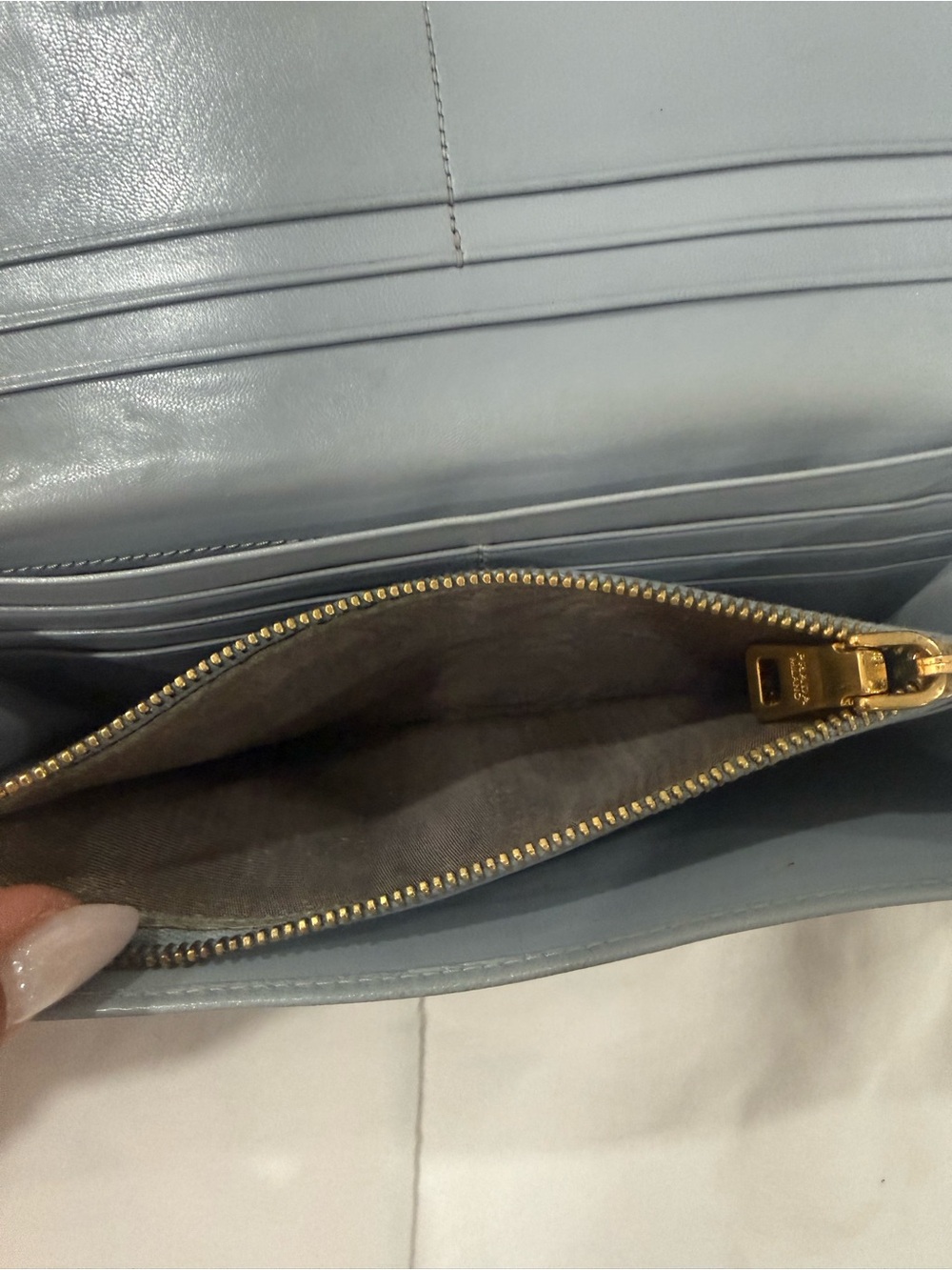 Prada Grey Leather Continental Wallet with Cocktail on Patch - Picture 8 of 9